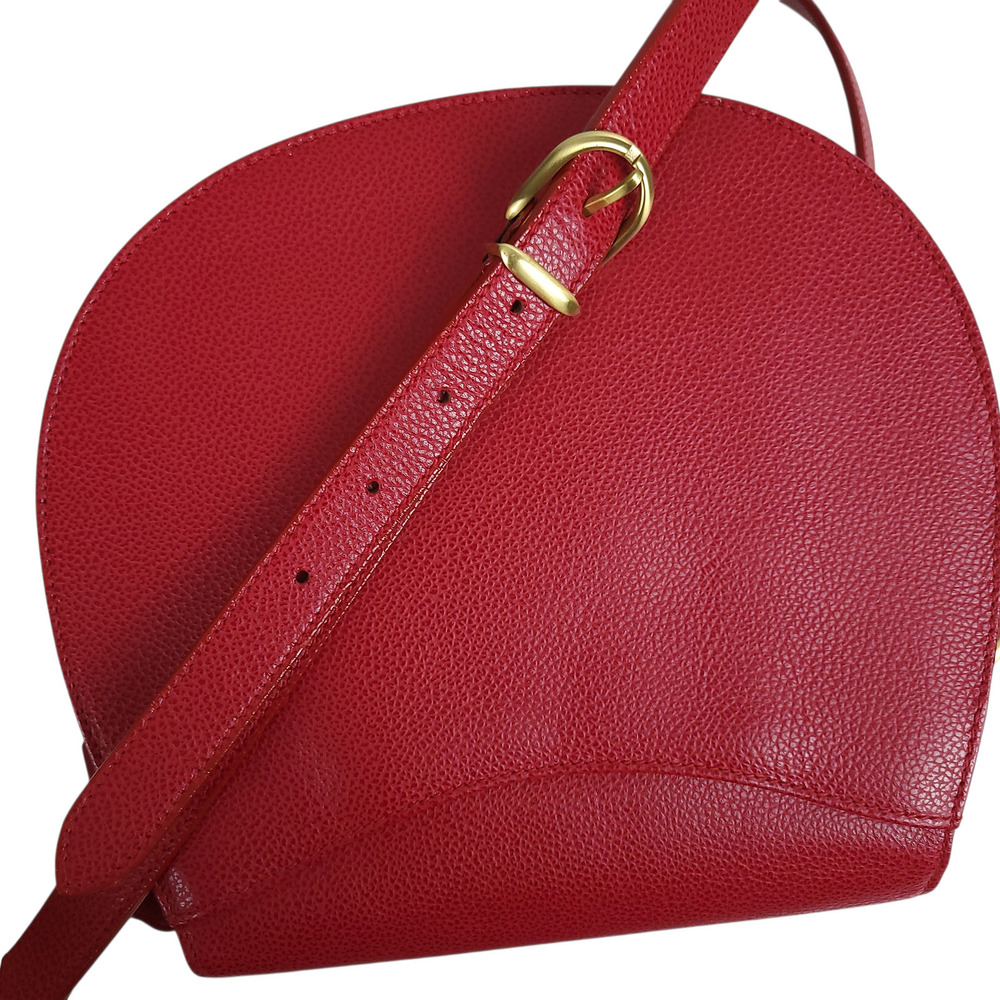 COACH 4401 Madison Carlysle Crossbody Saddle Bag Red Leather Vintage 90s Italy - Picture 10 of 13